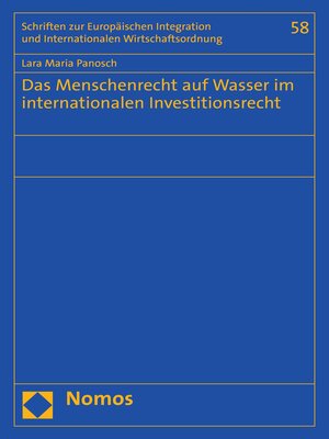 cover image of Das Menschenrecht auf Wasser im internationalen Investitionsrecht